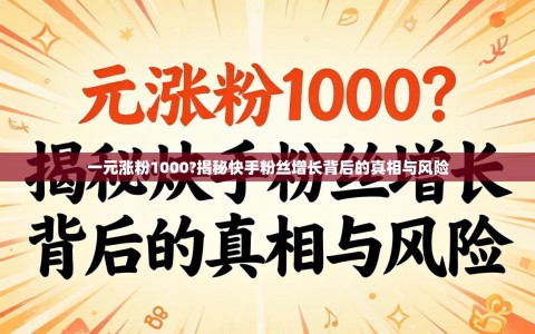 一元涨粉1000?揭秘快手粉丝增长背后的真相与风险