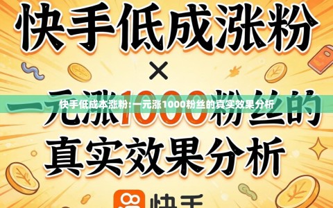 快手低成本涨粉:一元涨1000粉丝的真实效果分析