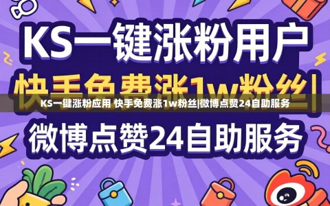 KS一键涨粉应用 快手免费涨1w粉丝|微博点赞24自助服务