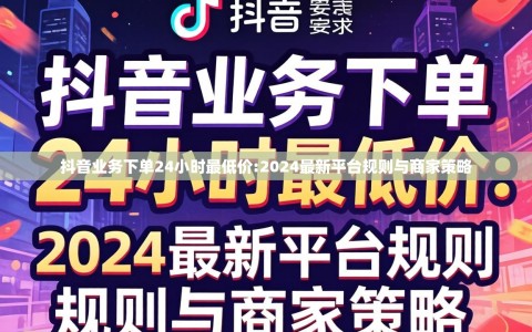 抖音业务下单24小时最低价:2024最新平台规则与商家策略