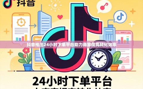 抖音推出24小时下单平台助力商家提高转化效率
