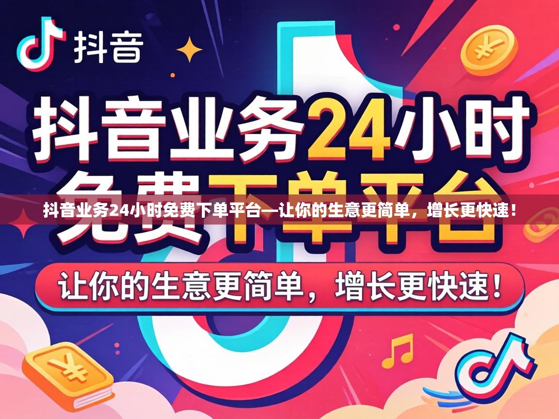 抖音业务24小时免费下单平台—让你的生意更简单,增长更快速! 抖音业务24小时免费下单平台